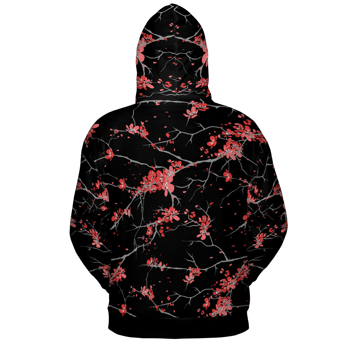 Cherry Blossoms Black Premium Unisex Zip Hoodie