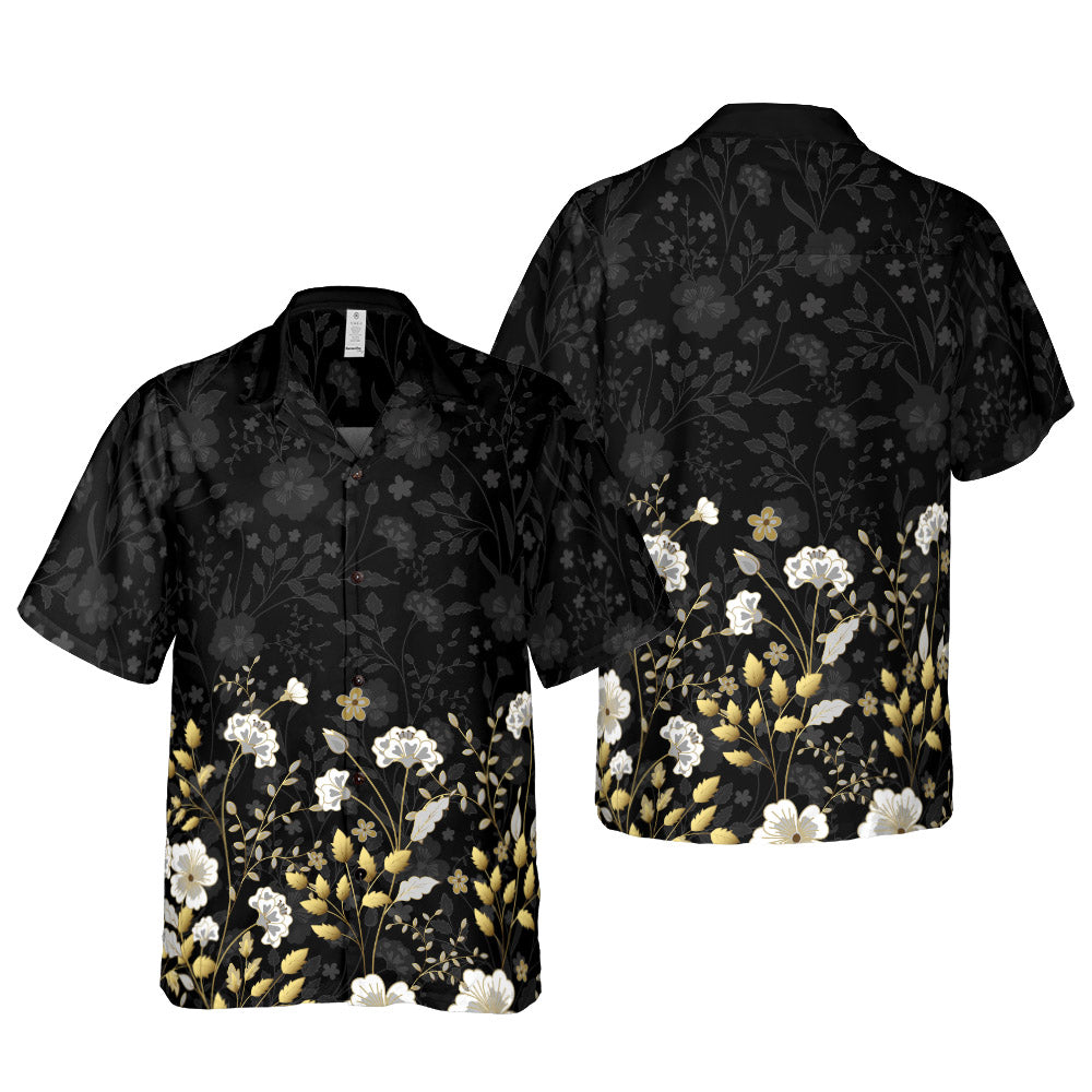Gold Flowers Button Up Shirt