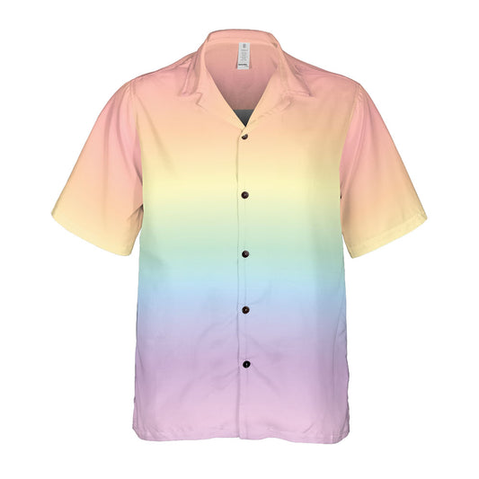 Pastel Rainbow Gradient Button Up Shirt