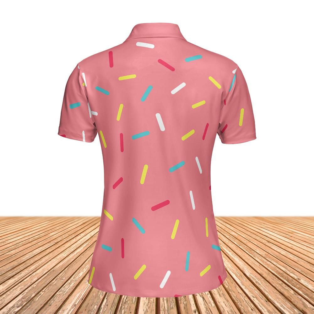 Pink Donut Sprinkles Women Polo Shirt
