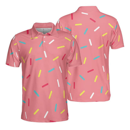 Pink Donut Sprinkles Polo Shirt
