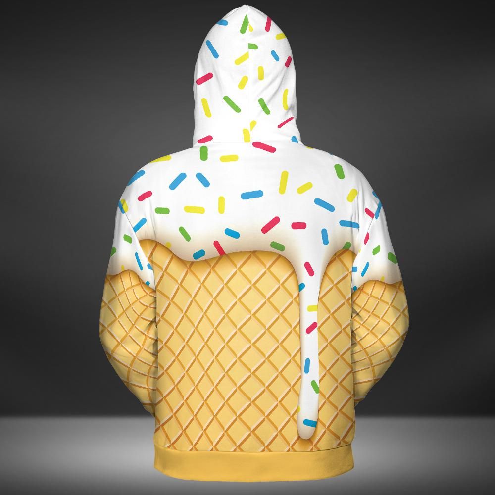 Ice Cream Cone Premium Unisex Zip Hoodie