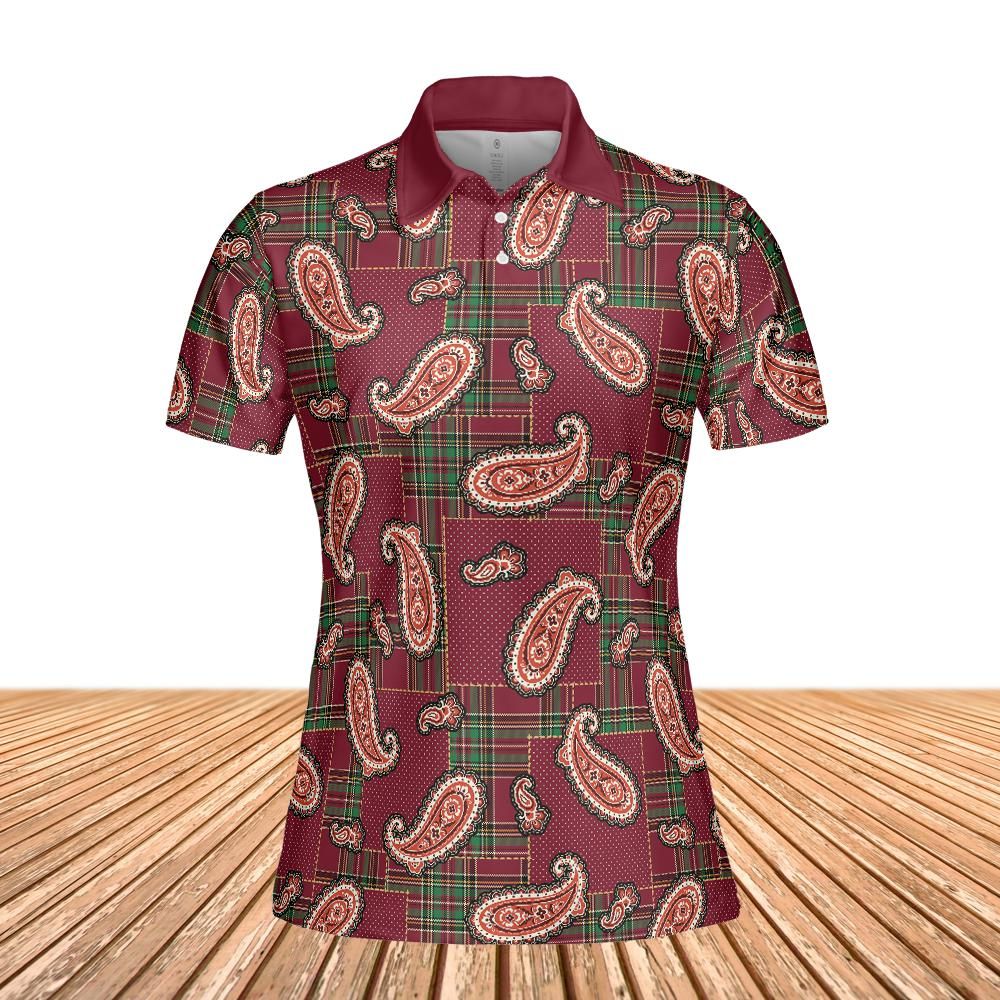 Rustic Paisley And Plaid Women's Polo