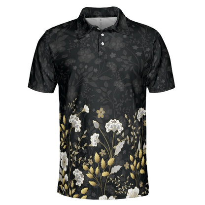 Gold Flowers Polo Shirt