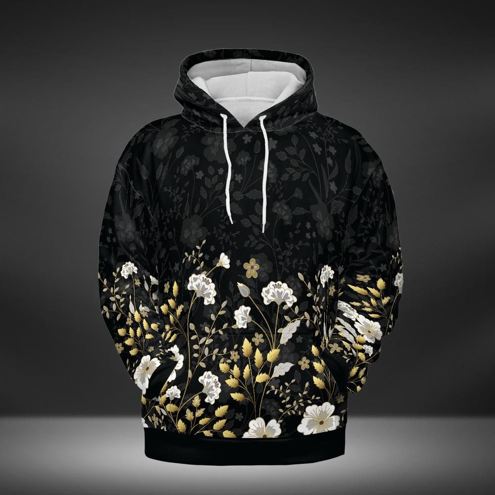 Gold Flowers Premium Unisex Hoodie