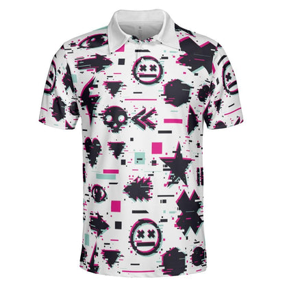 Digital Glitch Polo Shirt