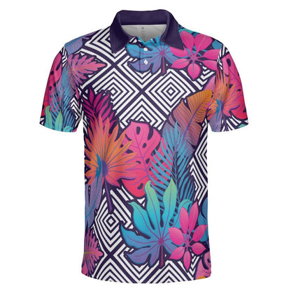Exotic Gradient Flowers Polo Shirt