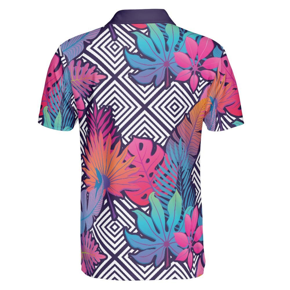 Exotic Gradient Flowers Polo Shirt