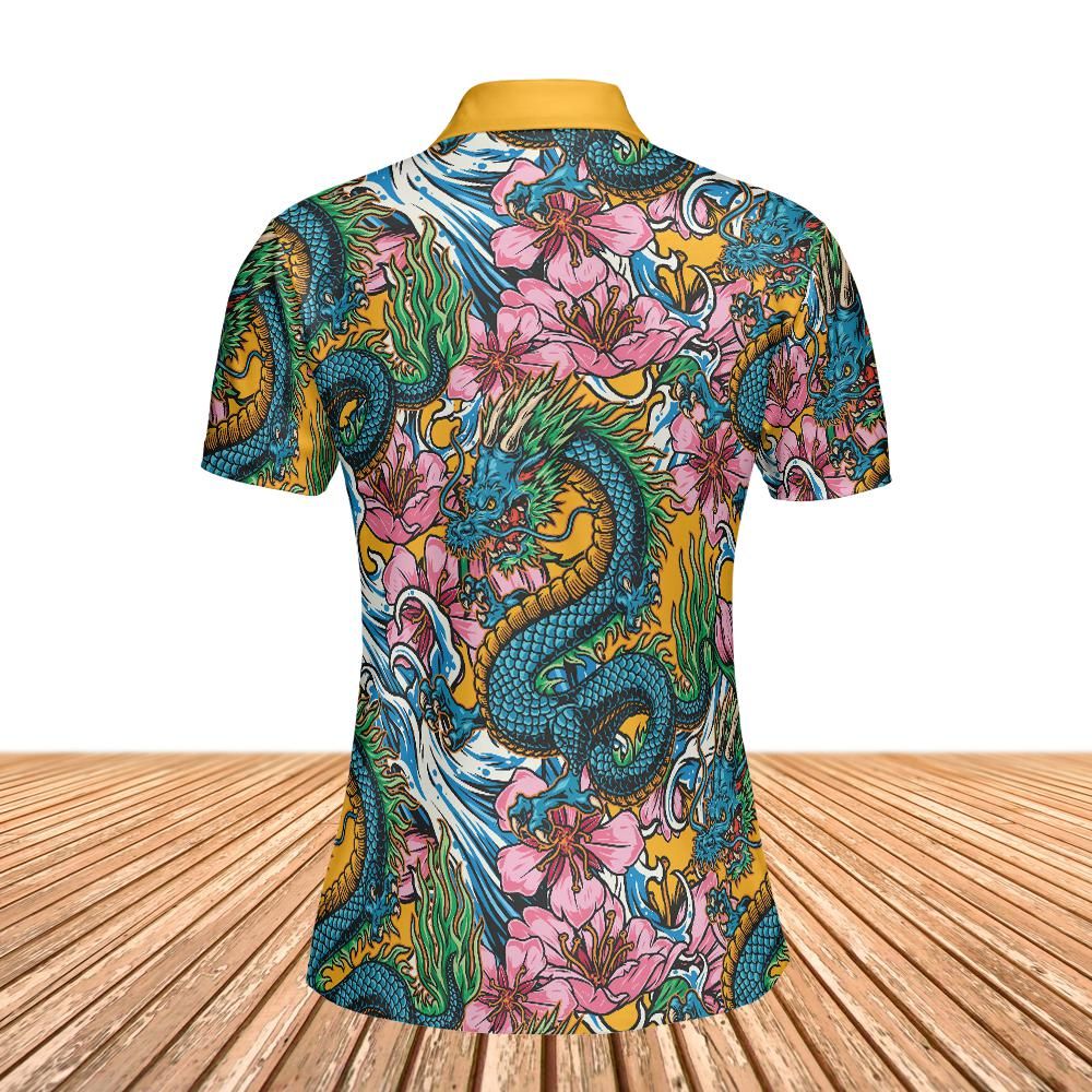Sakura Flowers And Dragons Women's Polo Shirt