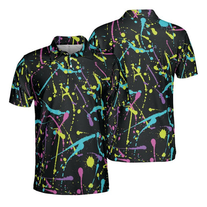 Bright Splattered Paint Polo Shirt