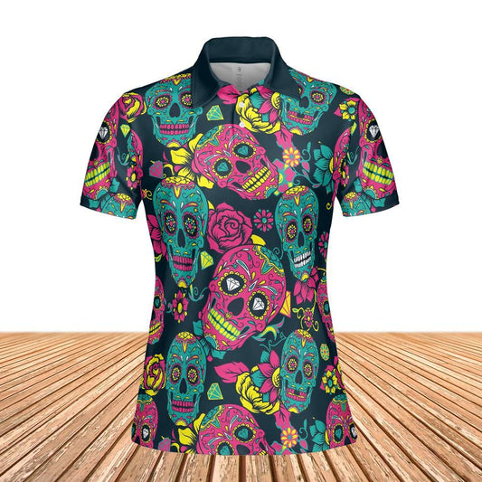 Colorful Day Of The Dead Women's Polo Shirt