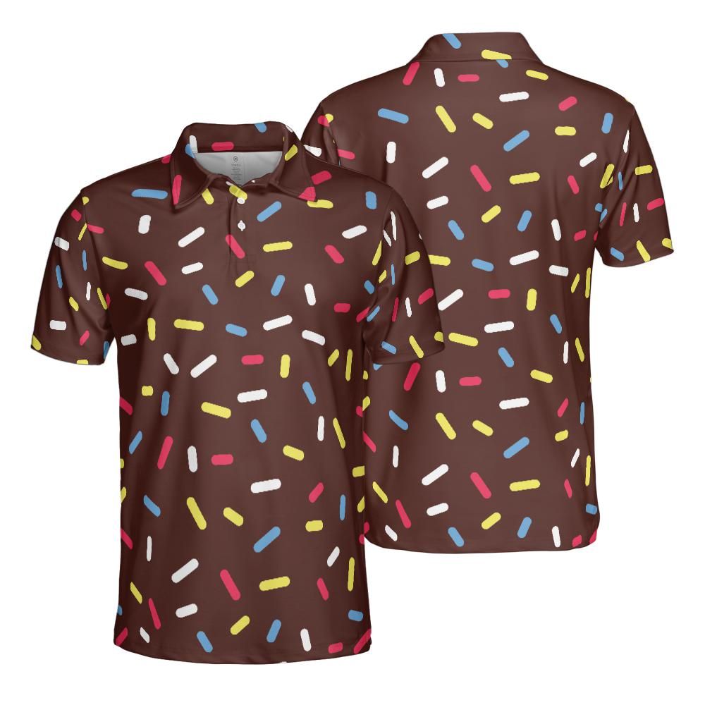 Chocolate Donut Sprinkles Polo Shirt