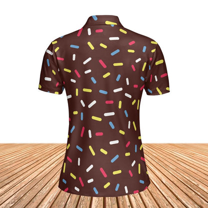 Chocolate Donut Sprinkles Women's Polo Shirt