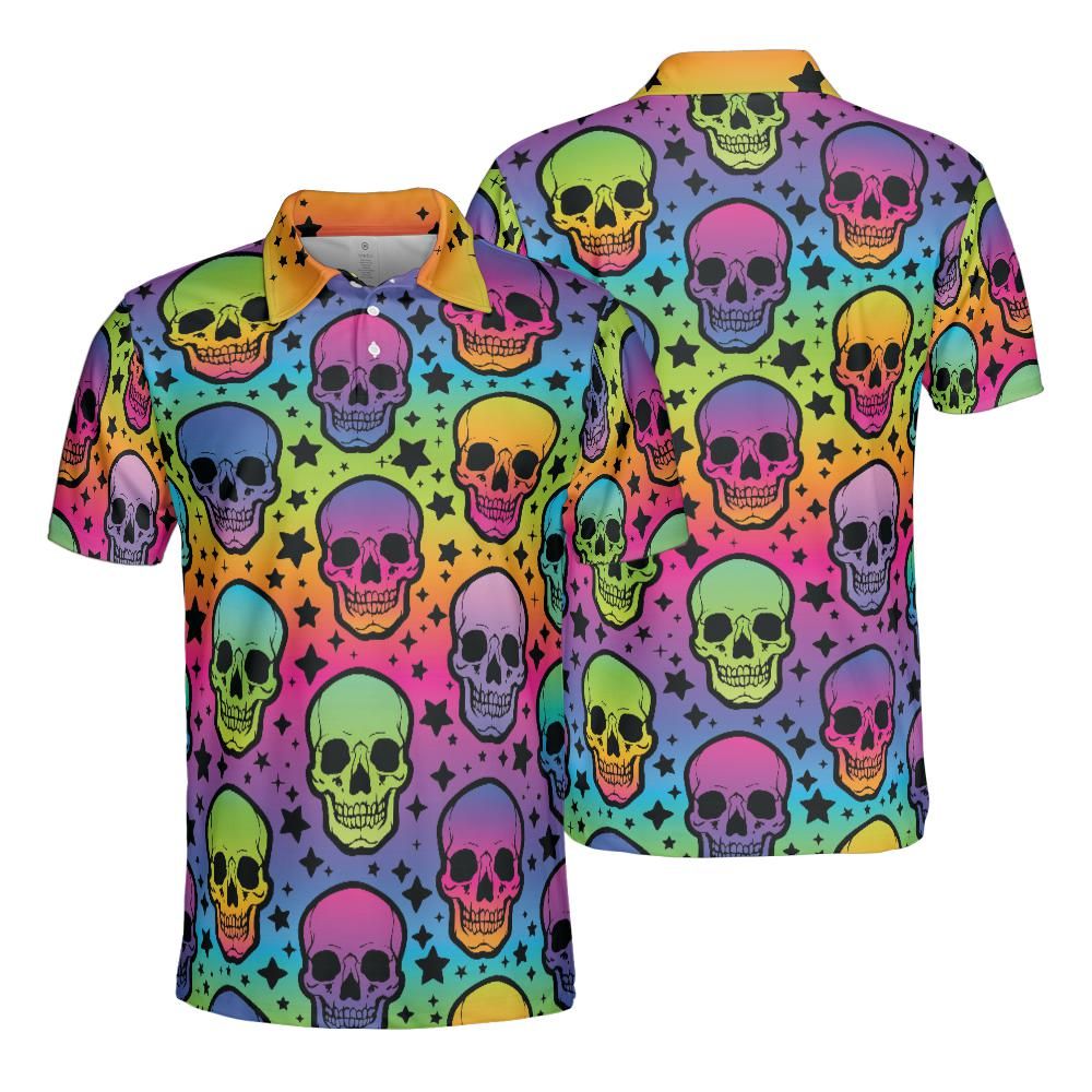 Gradient Skulls Polo Shirt