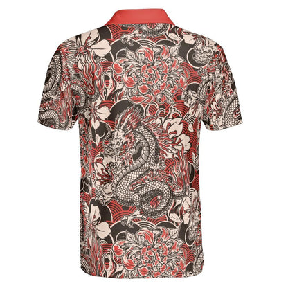 Dragon And Flowers Polo Shirt