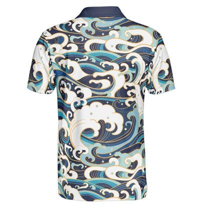 Oriental Ocean Waves Polo Shirt