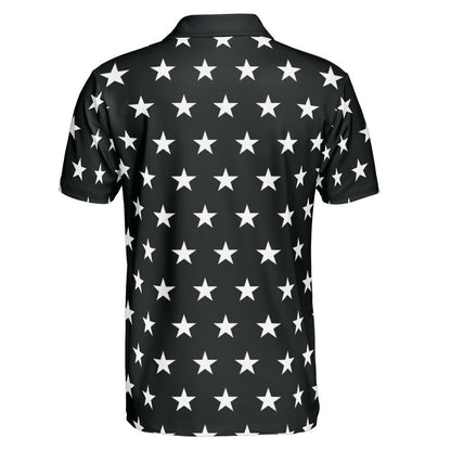 White Stars Black Polo Shirt