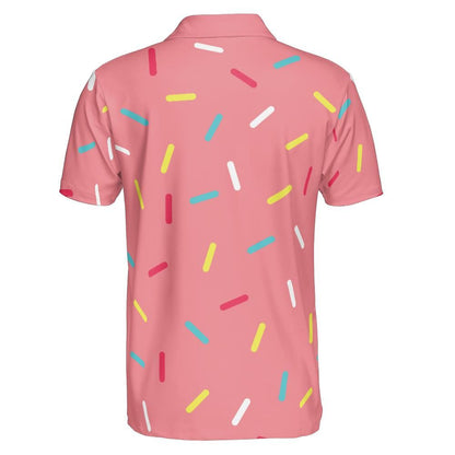 Pink Donut Sprinkles Polo Shirt