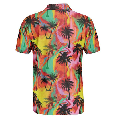 Colorful Palm Tree Swirls Polo Shirt