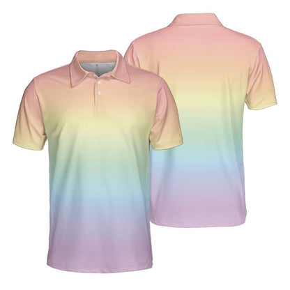 Pastel Rainbow Gradient Polo Shirt