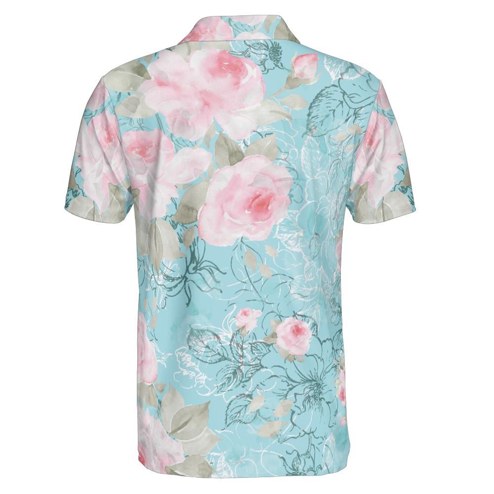 Pink Roses Polo Shirt