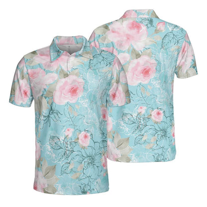 Pink Roses Polo Shirt