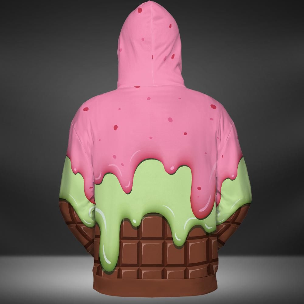 Strawberry Ice Cream & Key Lime Ice Cream On A Chocolate Bar Premium Unisex Hoodie