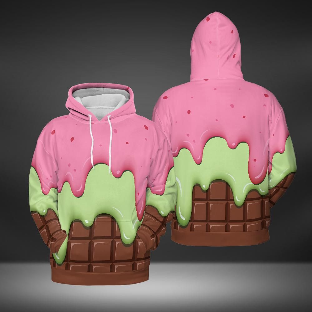 Strawberry Ice Cream & Key Lime Ice Cream On A Chocolate Bar Premium Unisex Hoodie