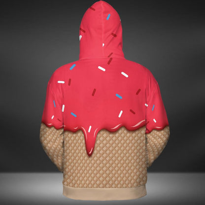 Velvet Ice Cream On A Chocolate Cone Premium Unisex Hoodie