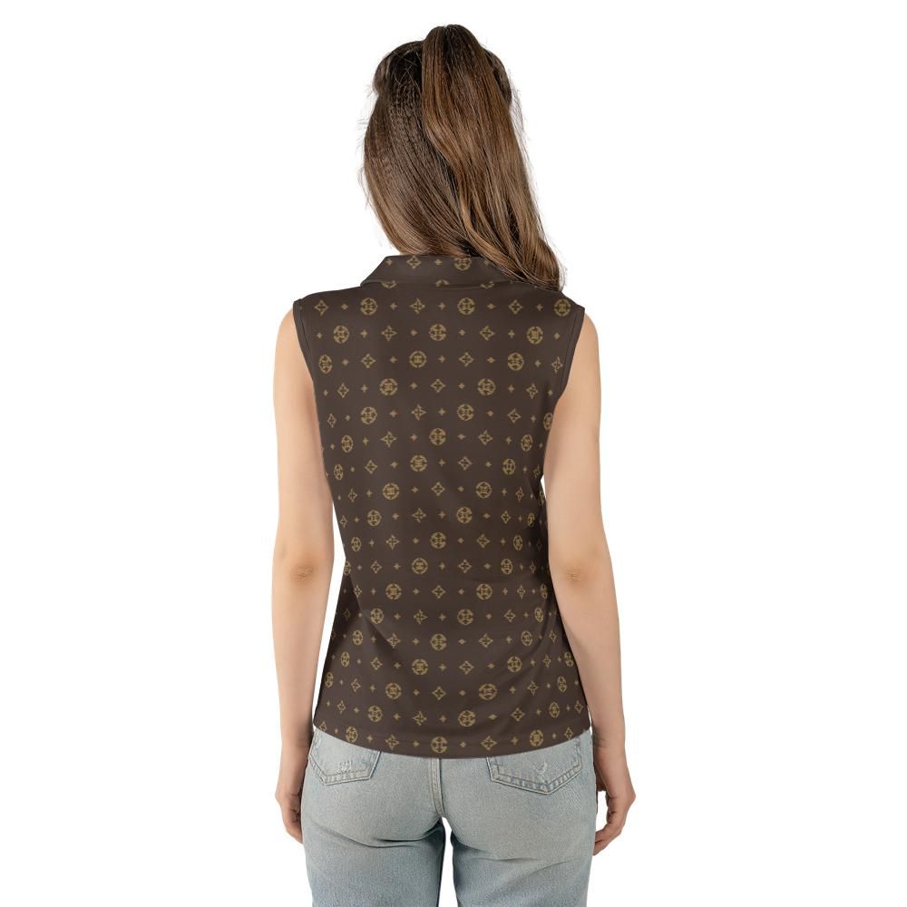 Brown Luxury Women's Sleeveless Polo Shirt