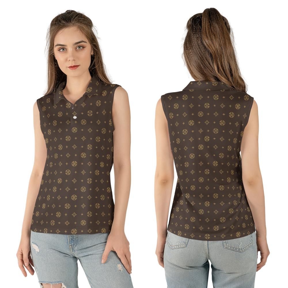 Brown Luxury Women's Sleeveless Polo Shirt