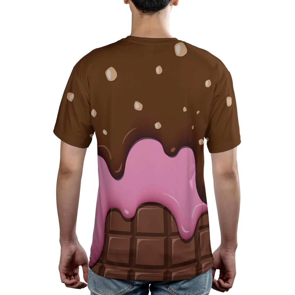 Chocolate With Peanut Ice Cream & Strawberry Ice Cream On A Chocolate Bar Unisex Comfort T-Shirt