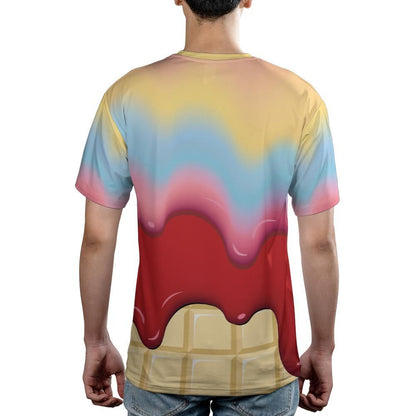 Rainbow & Strawberry Ice Cream On A White Chocolate Bar Unisex Comfort T-Shirt
