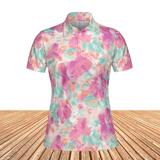 Watercolor Flowers Women's Polo Shirt