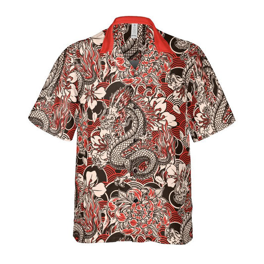 Dragons And Flowers Button Up Shirt