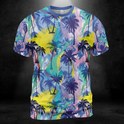 Abstract Paint Palm Trees Unisex Comfort T-Shirt