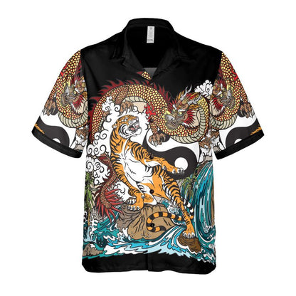 Tiger Versus Dragon Button Up Shirt