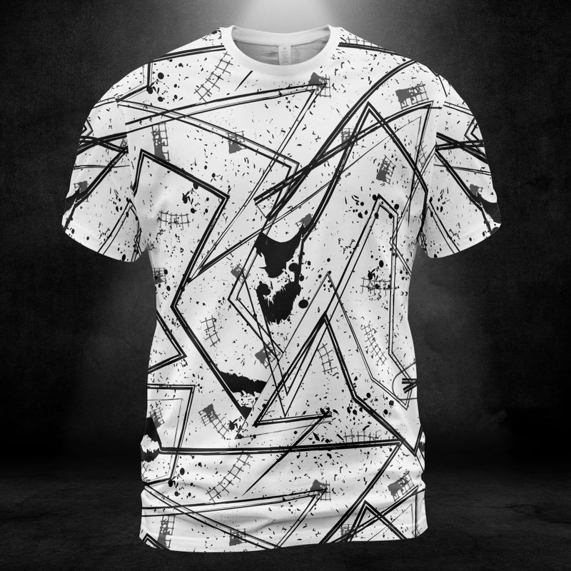 Black & White Geometric Unisex Comfort T-Shirt