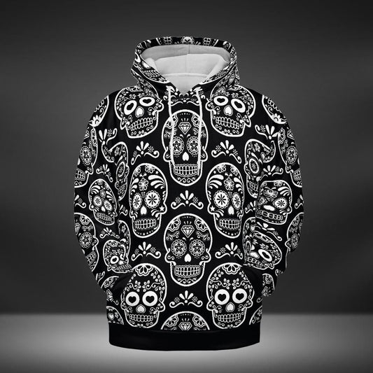 Black & White Calavera Premium Unisex Hoodie