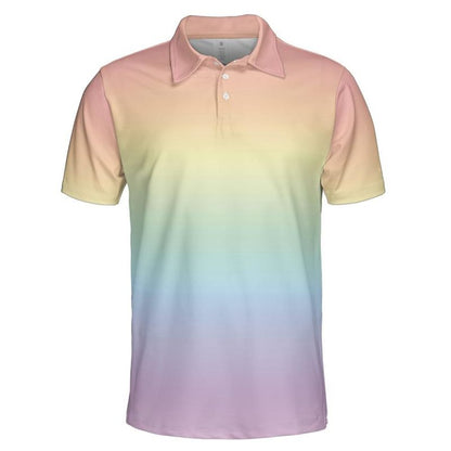 Pastel Rainbow Gradient Polo Shirt