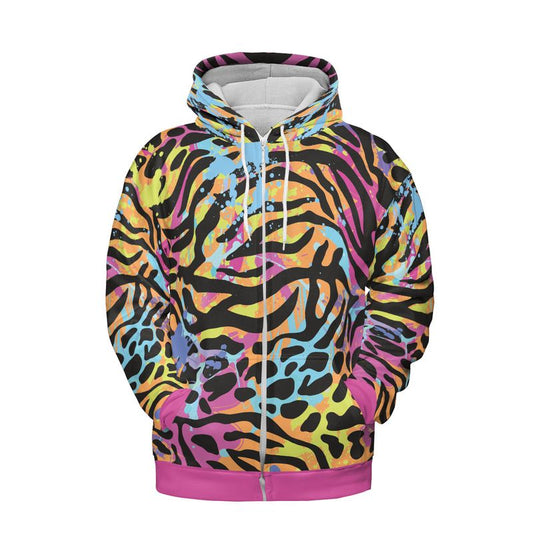 Animal Fur And Splattered Paint Premium Unisex Zip Hoodie