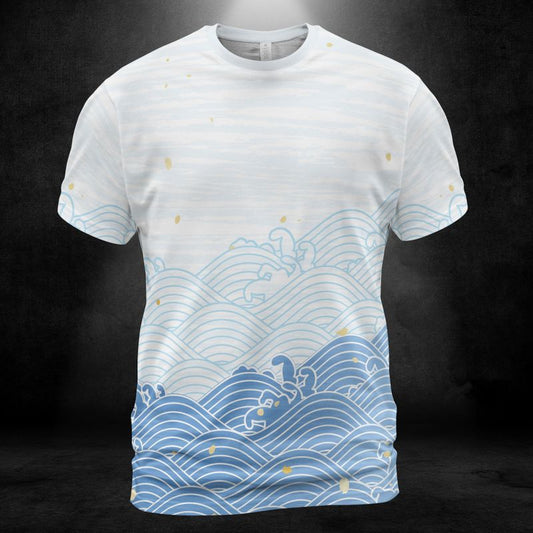 Blue Asian Waves Unisex Comfort T-Shirt