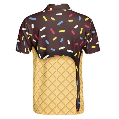 Chocolate Ice Cream Cone Polo Shirt