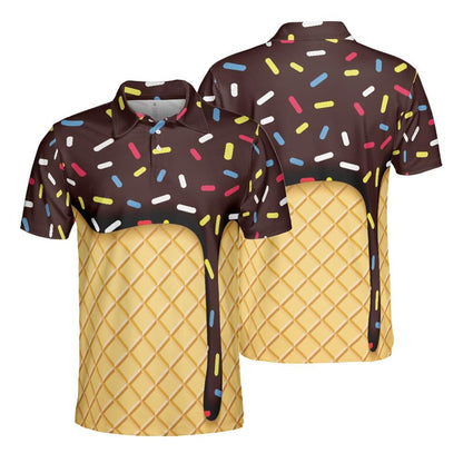 Chocolate Ice Cream Cone Polo Shirt