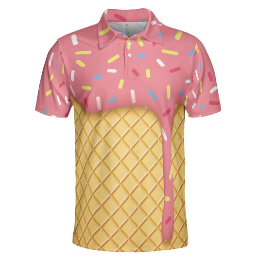 Strawberry Ice Cream Cone Polo Shirt