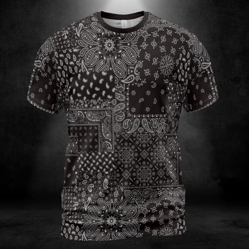 Black Paisley Bandanna Unisex Comfort T-Shirt