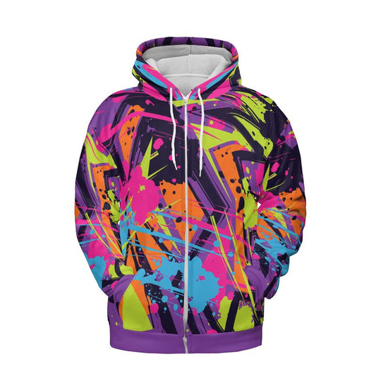 Abstract Zigzag Premium Unisex Zip Hoodie