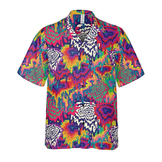 Psychedelic Dripping Paint Button Up Shirt