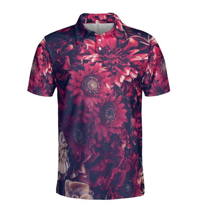 Red Flowers Polo Shirt