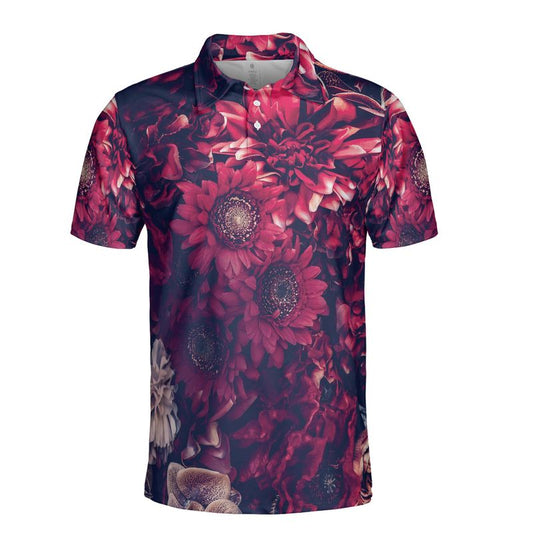 Red Flowers Polo Shirt
